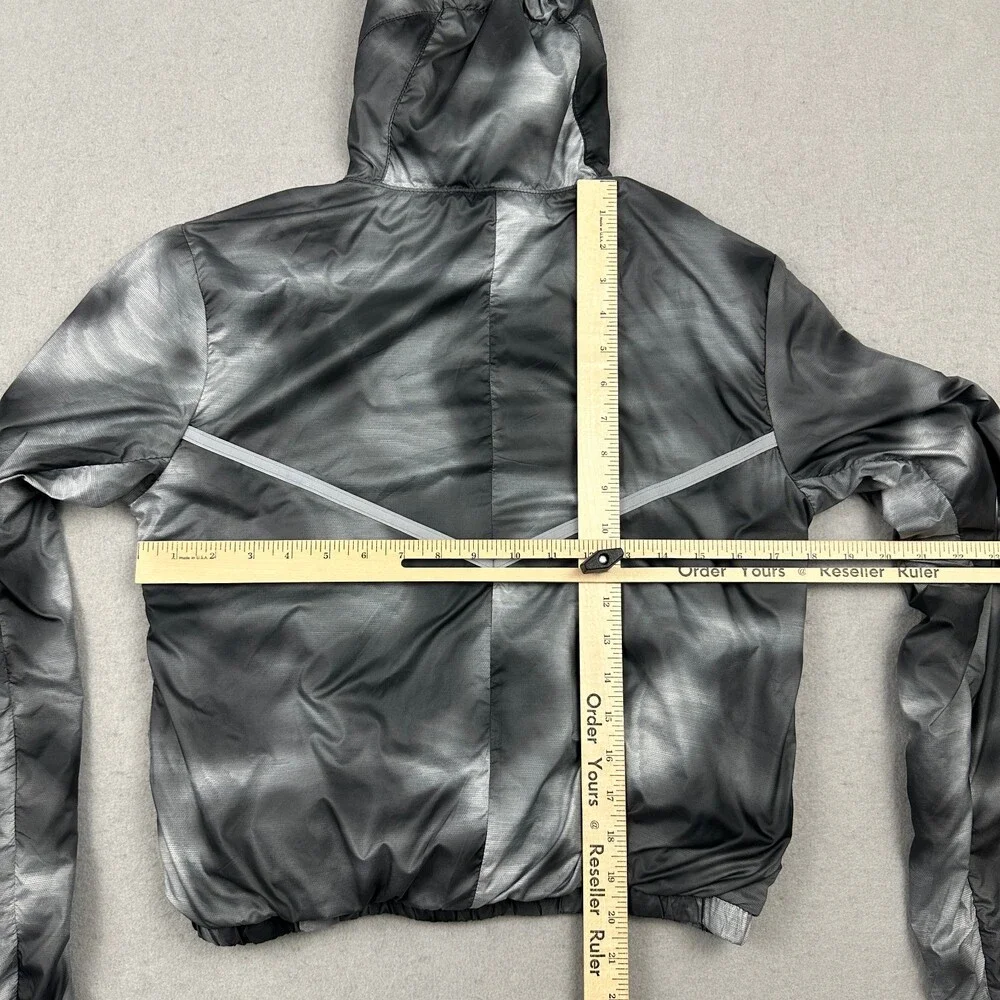 Nike Track Jacket Women XS Gray Smoke Tie Dye Windrunner Windbreaker Hood
